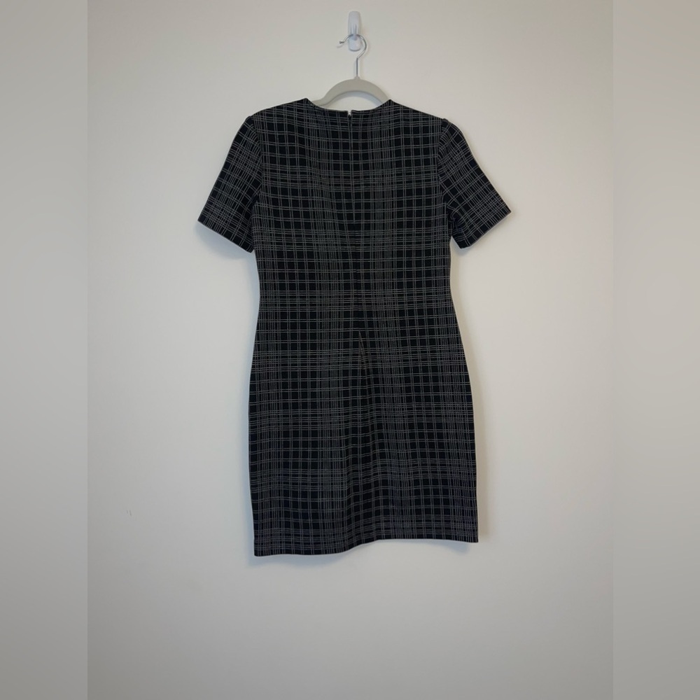 Theory Rijik Black Plaid white stripe Dress 4 academia old money quiet luxury - Picture 7 of 7